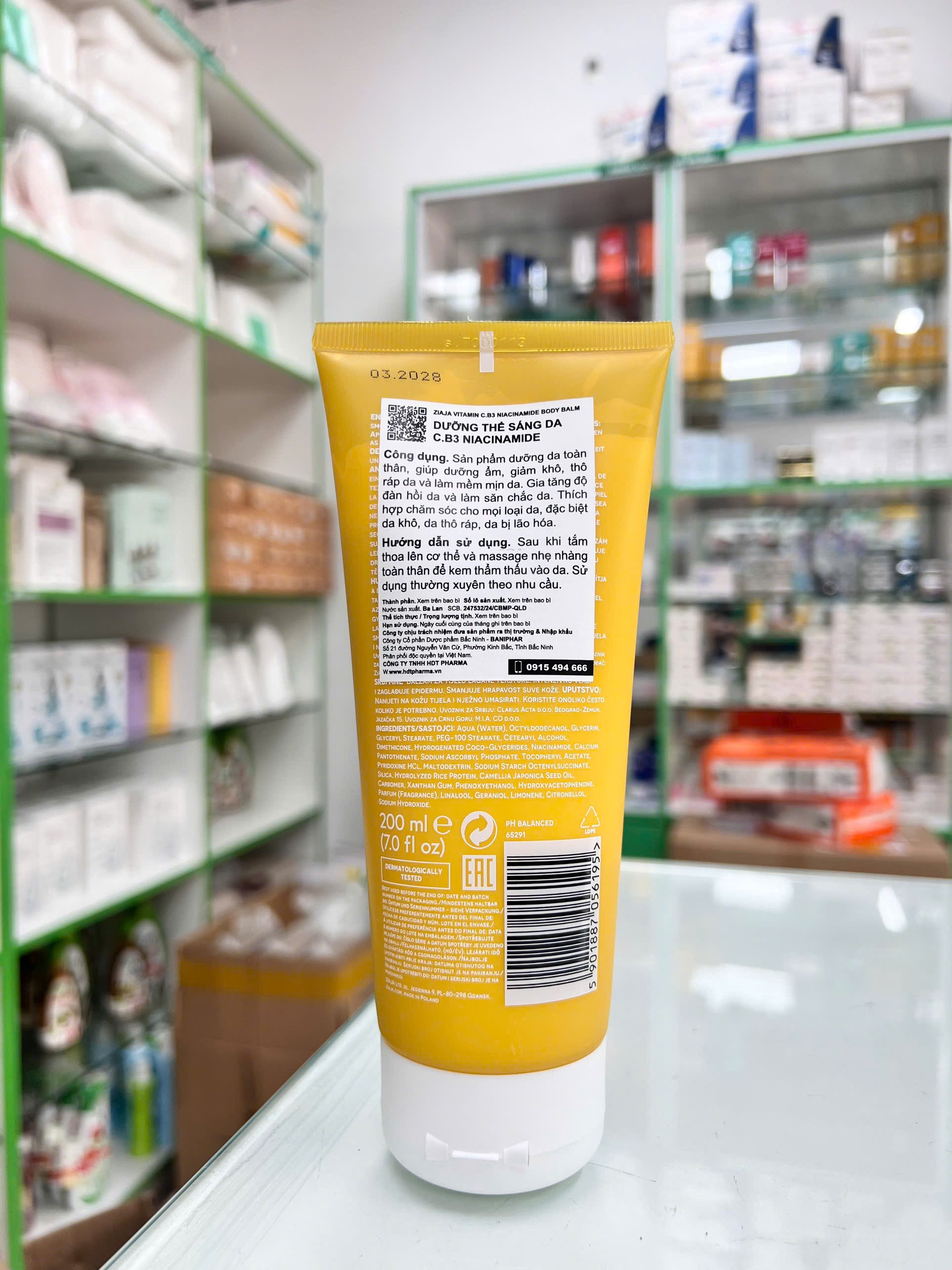 Dưỡng Thể Sáng Da C.B3 NIACINAMIDE — kết cấu sản phẩm